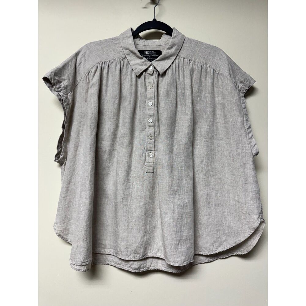 J. CREW BAIRD MCNUTT IRISH LINEN New Capitaine Button Front Popover, Sz XXL